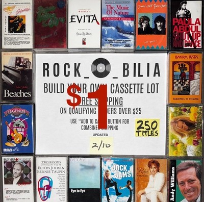 LOT ALL $1 BARGAIN BIN BUY $25 GET FREE SHIPPING MAKE YOUR CASSETTE TAPE ROCK