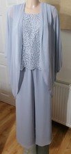 Condici Size 18 Silver Grey Trouser Suit 3 Piece Outfit Mother Of Bride