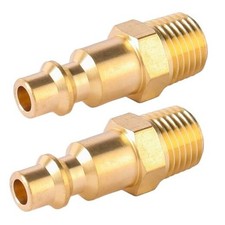 Brass 1/4-Inch NPT Male Industrial Air Hose Quick 2 Piece 1/4 npt Male Plug