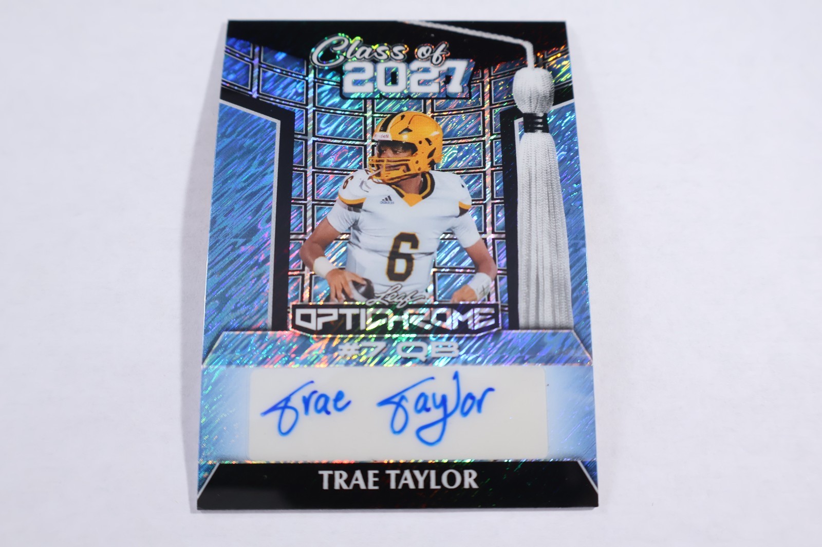 Trae Taylor 2025 Leaf Optichome Class of 2027 Blue AUTO 1/7 - Item #3511A