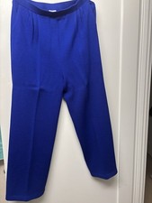 St. John size 10 Evening Marie Gray Santana Knit Pleated Pull on Trouser Pants