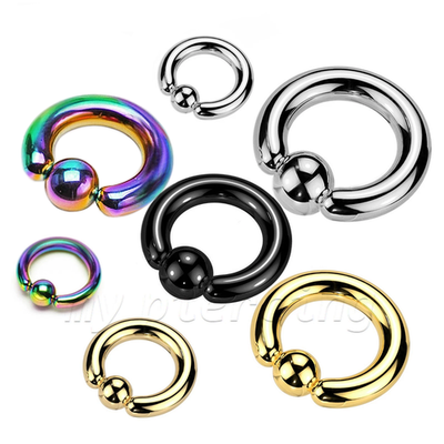#ad PAIR Titanium Anodized Surgical Steel Captive Bead Ring Ear Nipple Ring amp; Septum $4.24
