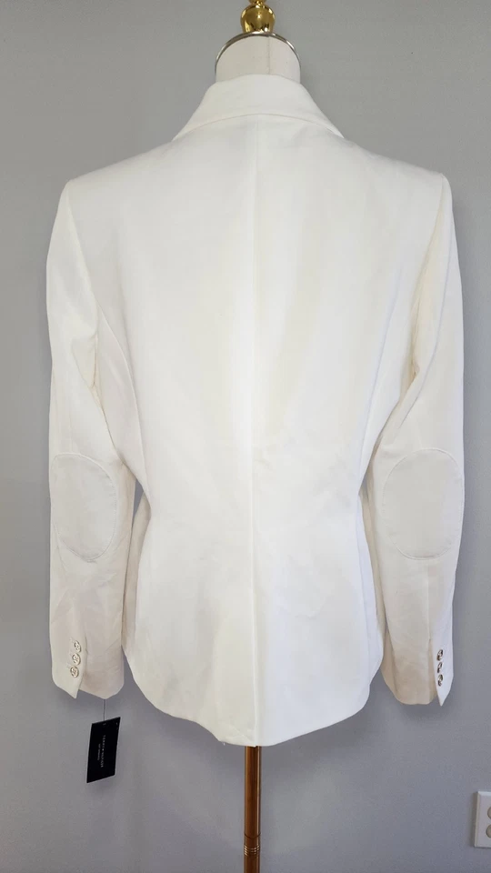 Tommy Hilfiger Mujer Blazer Elegante Chaqueta de Negocios Botón Único Blanco Talla 12 Foto 2 de 4