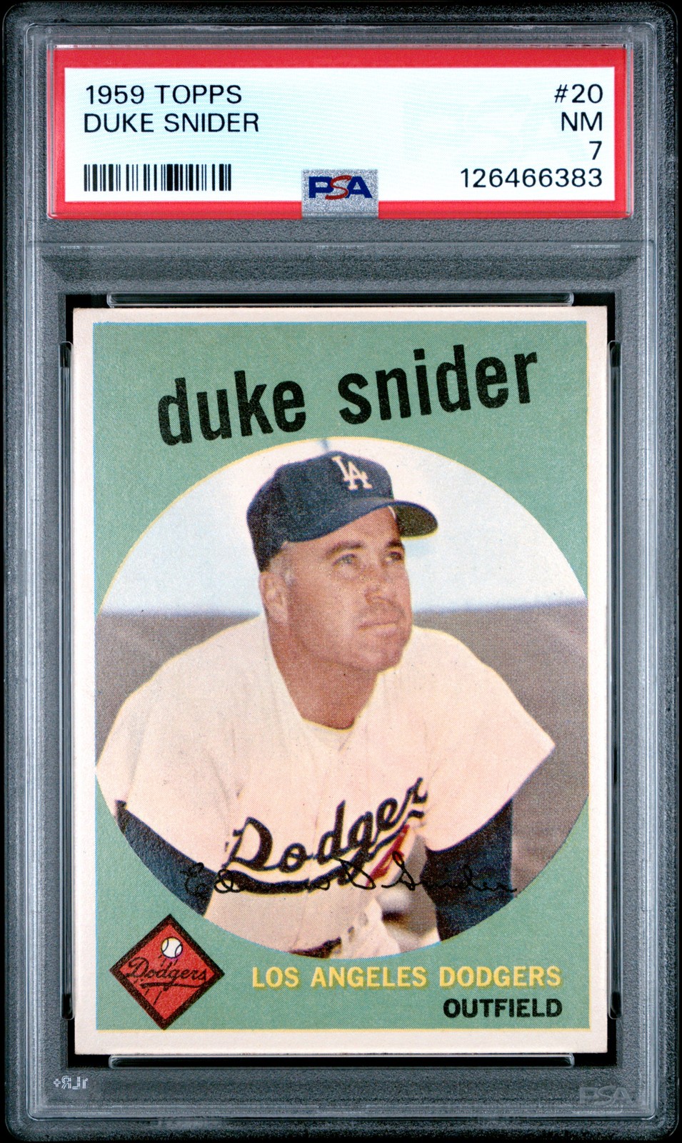 1959 TOPPS #20 DUKE SNIDER PSA 7