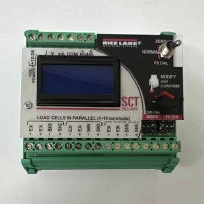 Rice Lake SCT30-AN Load Cell Signal Conditioner Analog Output, DC, SPDT, DIN