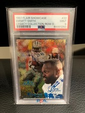 Emmitt Smith 1997 Flair Showcase LEGACY COLLECTION ROW 0 /100 PSA 9 Mint Pop 2