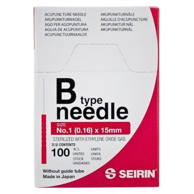SEIRIN  Akupunkturnadel B-Typ No.1 0,16 x 15mm (100 Stk.)