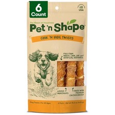 Chik 'n Hide Twist - Chicken Wrapped Rawhide Natural Dog Treats, Large, 6 Count