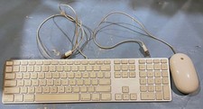 Apple Wired Keyboard A1243 Mighty Mouse A1152 White USB Slim Mac OSX Combo Set