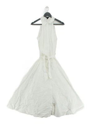 Karen Millen Shirt Midi Dress UK12 in White RRP £129 - Image 1 of 4