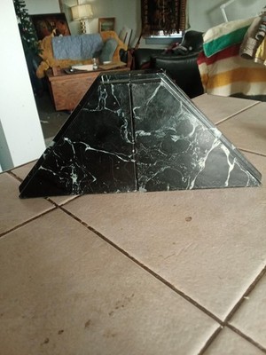Pair Of Vintage Slate Book Ends Wedge Shaped Fo Marble Finish MAKE OFFER