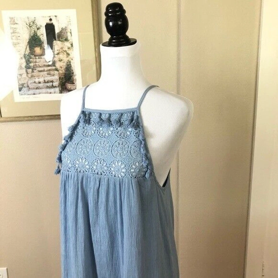Vestido sin mangas Hint of Mint para mujer talla mediana azul bebé náutico océano boho encubrimiento Foto 2 de 4