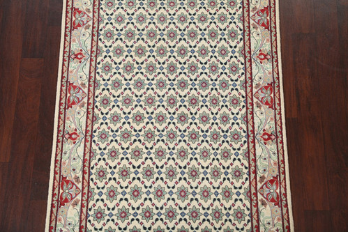 Ivory Vegetable Dye Aubusson Wool Accent Rug 4x6 ft Hand-knotted Oriental Carpet - Picture 3 of 18