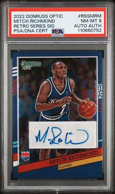 #ad 2022 DONRUSS OPTIC MITCH RICHMOND RETRO SERIES SIG #RSSMRM PSA NM MT 8 AUTO AUTH $75.00