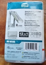 Bell MX1050S Metal Multi-Application Weatherproof Receptacle Cover, Gray, New