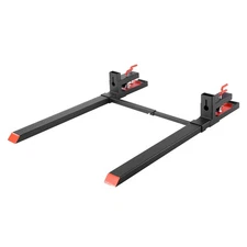 Uimoso 60 inch 4000 lbs Clamp On Pallet Forks, Tractor Forks with Stabilizer Bar