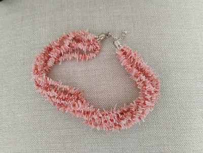 Jay King DTR Pink Angel Skin Coral 6 strand Sterling Silver Necklace Mine Finds