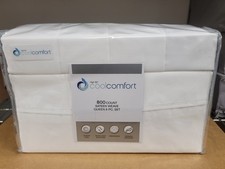 AQ Textiles 800 TC Cotton/ Polyester with Cool Comfort Queen Sheet Set White