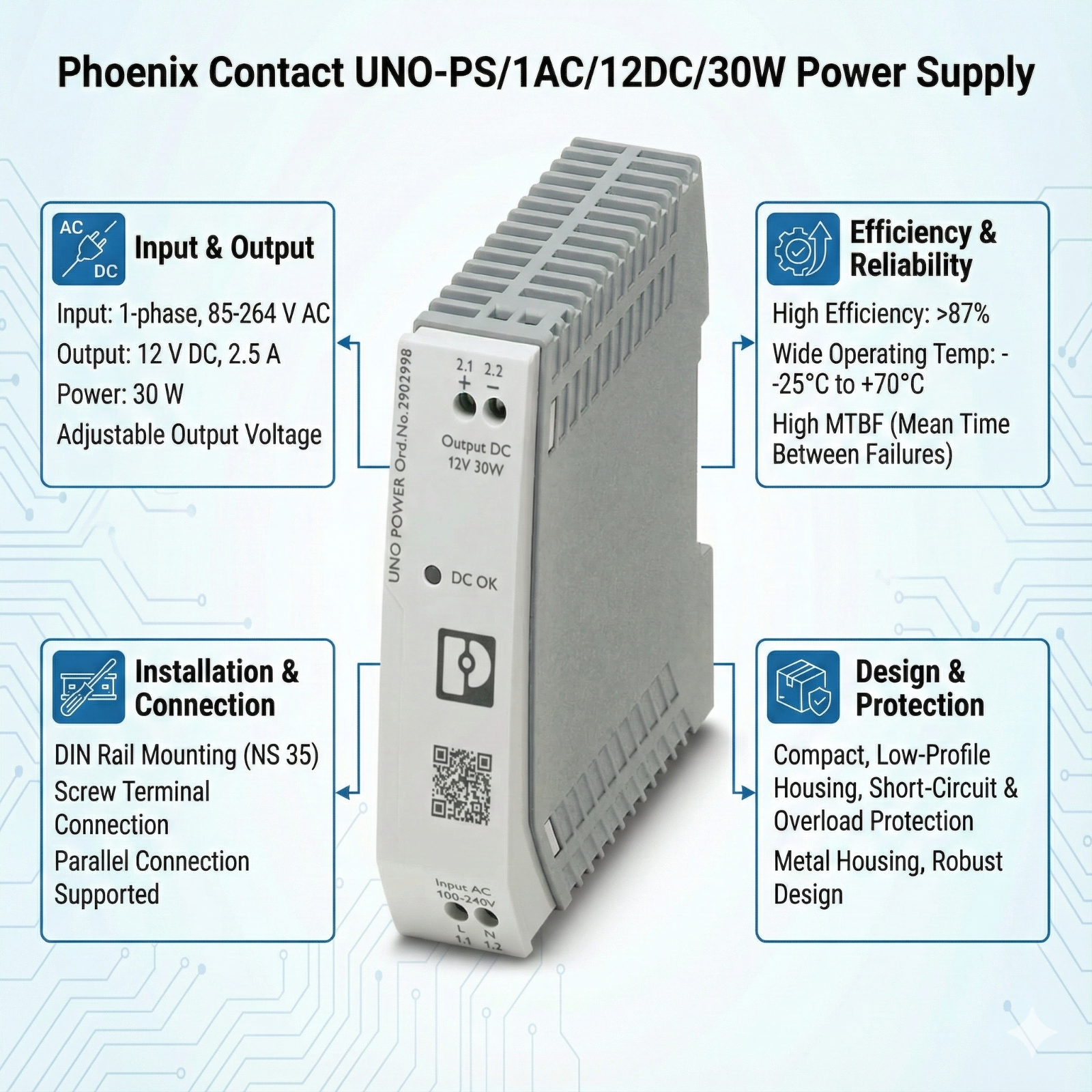 Phoenix Contact UNO-PS/1AC/12DC/30W