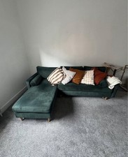 ariane 234" wide reversible sleeper corner sofa In Green