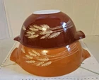 Vgt Pyrex Autumn Harvest Wheat Mixing Bowls 442 1.5qt 443 2.5qt