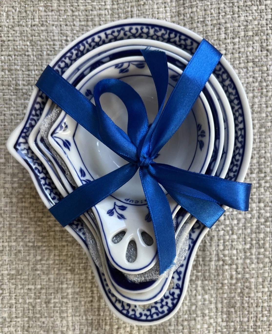 Pier 1 Hand Painted Porcelain Measuring Cups Blue White Floral Brand New
Opens in a new window or ta