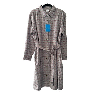 Columbia Holly Hideaway Flannel Dress Size 2X Athleisure Gorpcore Comfy NEW