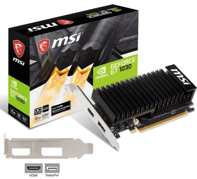 MSI GeForce GT 1030 OC 2GB GDDR4 PCIe HDMI DP Low Profile Graphics