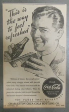Coca-Cola ad: Feel Refreshed Reading ! ~ 6.5 x 9 inches from 1940's 