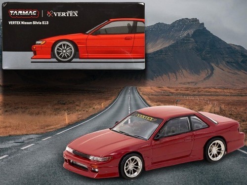 Tarmac Works 1:64 Nissan Silvia (S13) VERTEX in Red Metallic | Collectable Model Car | Diecast Tarmac Works 1:64 Nissan Silvia (S13) VERTEX in Red Metallic | Collectable Model Car | Diecast