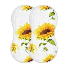 Muslin Baby Burp Cloth Soft Absorbent Sunflower Washcloth for Newborns