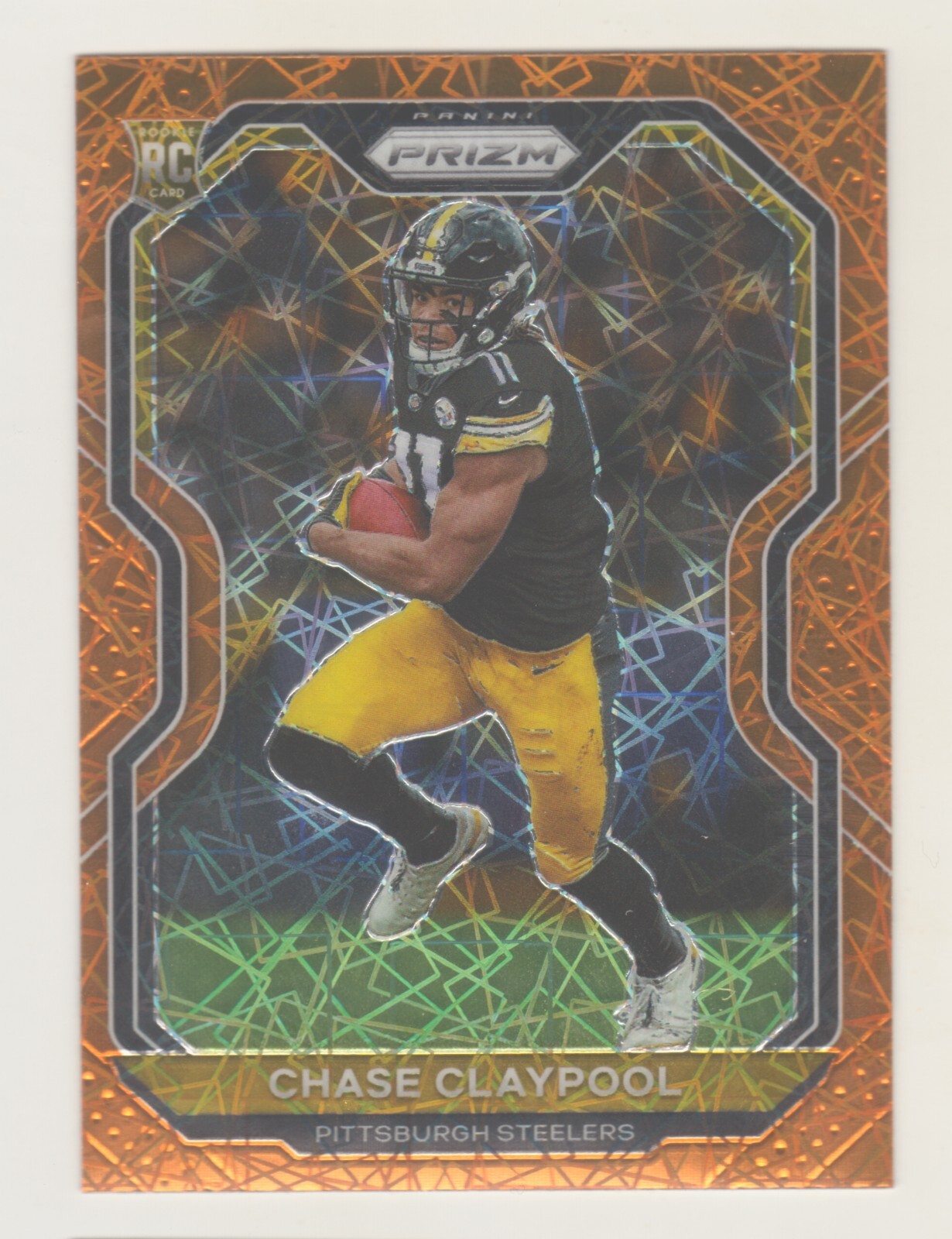 2020 Panini Prizm ORANGE LAZER PRIZM #392 CHASE CLAYPOOL RC Rookie Chicago Bears