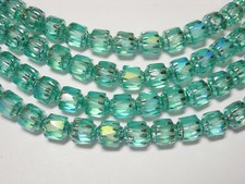 25 Teal AB Cathedral Czech Glass 6mm beads