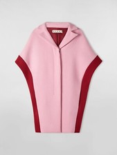 Marni Diagonal Cape In Wool Felt Pink/deep Red It 40 (us 4) *new*