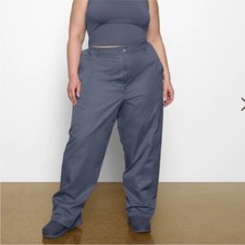 NWT Skims Outdoor Woven Pant High Rise Wide Leg Cotton Steel Blue Size 2X Plus