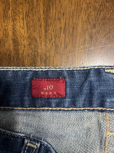X2 hochwertige Denim Eva Bootcut Jeans Damengröße 10R niedriger Bund 5-Pocket - Bild 8 von 9