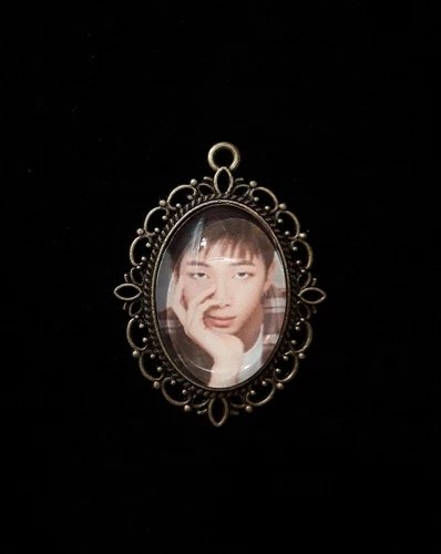 Custom RM BTS Kim Namjoon Rap Monster Portrait Pendant Necklace Army Antique BE