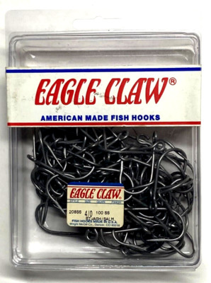 100 Eagle Claw 208SS Open Eye Siwash Salmon Hooks Size 4/0 Stainless Steel