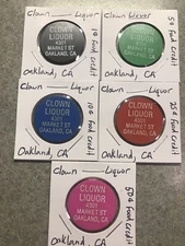 Five Plastic Food Credit Tokens - Clown Market And Liquor - Oakland, California