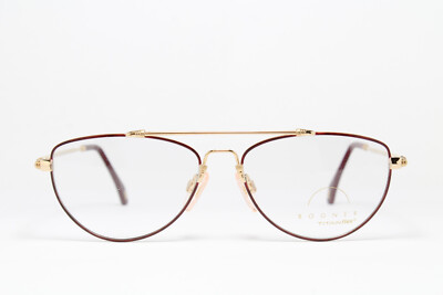 BOGNER 7077 56-15 TITANflex Vintage Eyeglasses Frame Unique Burgundy-Gold