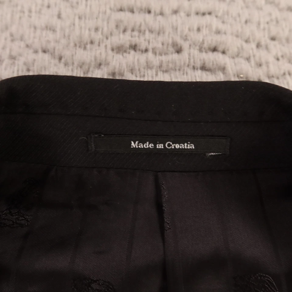 Versace Jacket XL Black Worsted Wool Serge Twill Blazer Sport Coat Nordstrom 46R - Image 3 of 4