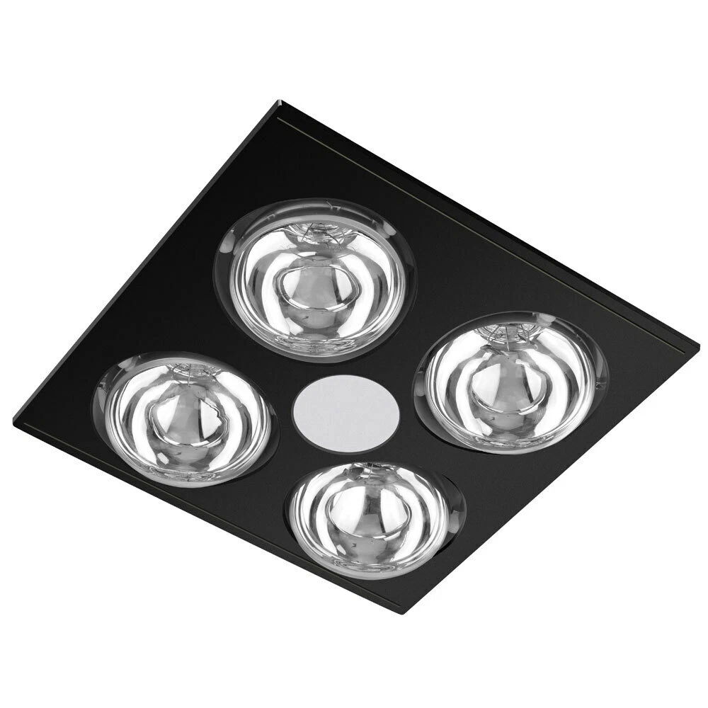 Sunair 3-in-1 4 Globe Bathroom 30cm Heater Exhaust Fan w/ 8W LED Downlight  Black 9312737101259 | eBay