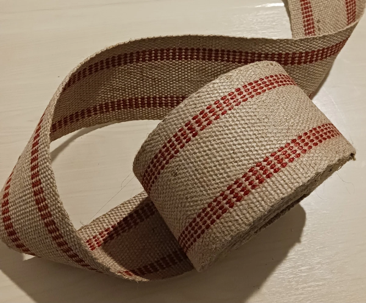 Natural Raw Jute Burlap Ribbon 6 Inch Crafting Roll Red Trim 3.75 Inches  Wide