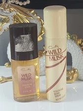 Wild Musk Coty 2.5 Perfumed Body Spray and 2.0 oz Cologne Spray Vintage