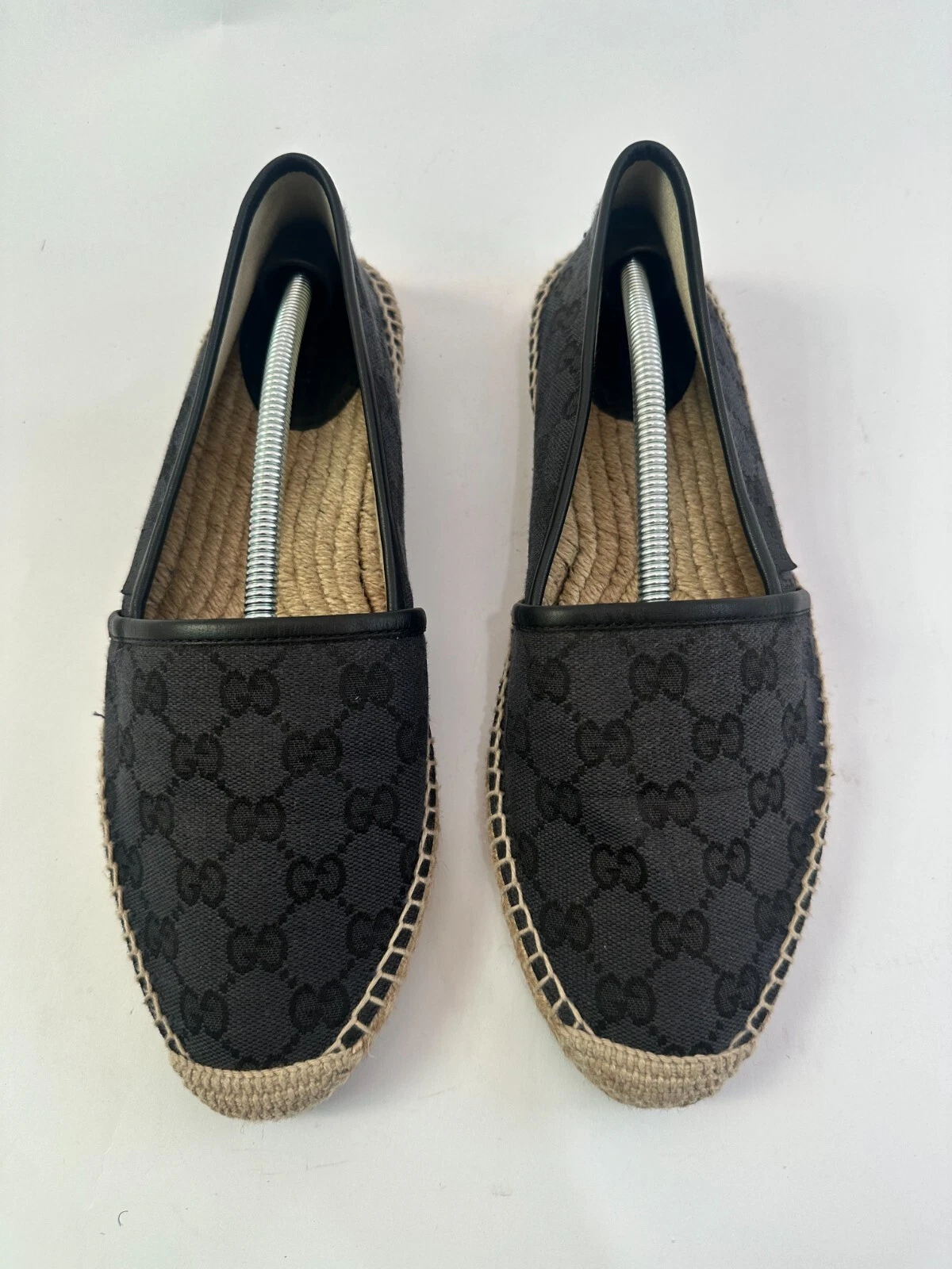 Espadrilles plates en toile Gucci noir GG taille 40 EU