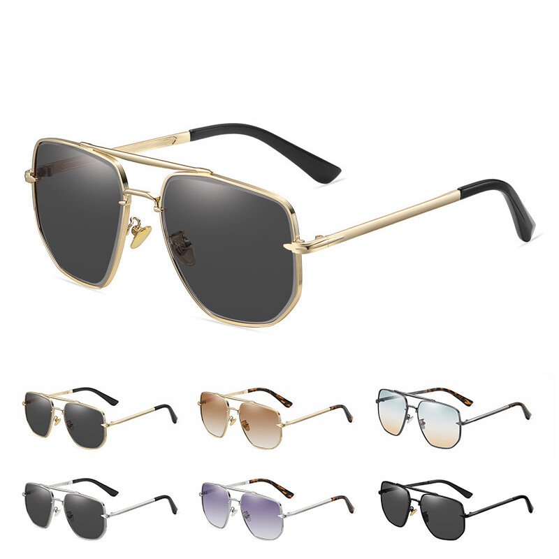 Fashion Square Oversized Sunglasses Retro Metal Frame Sun Shade Glasses  Eyewear