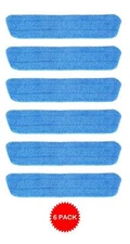 6 Blue Microfiber Wet Mop Pads Refill Fits Starfiber, Libman, Scoth-Brite