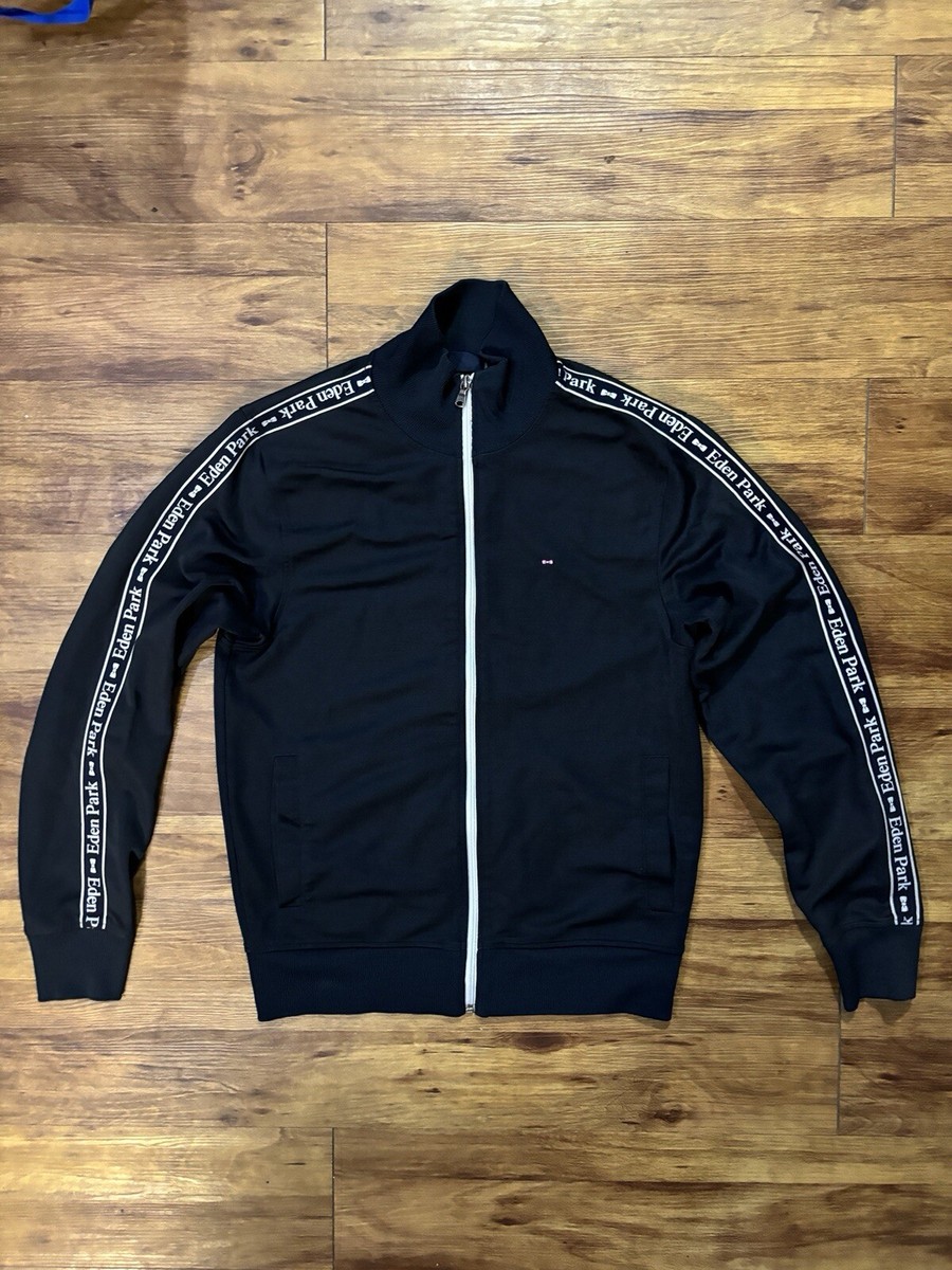 Eden Park Paris Sz S/M Navy Blue Stripes Zip Up Track Jacket Outdoor Sweater