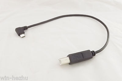 10pcs USB 2.0 B Male Plug To USB Micro 5 Pin Male Right Angled Adapter Cable