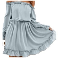 Sky Blue Off Shoulder Dress